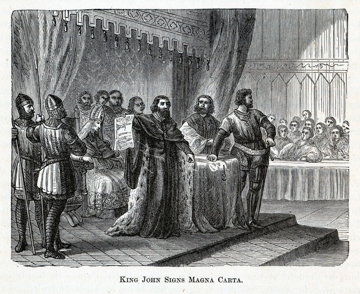Koning Jan ondertekent de Magna Carta, 1882 door Unbekannt