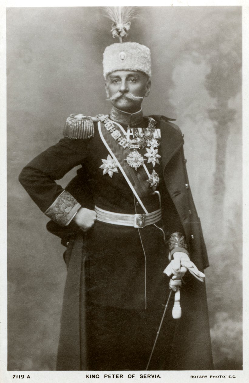 Koning Peter I van Servië, c1903-c1918 door Unbekannt