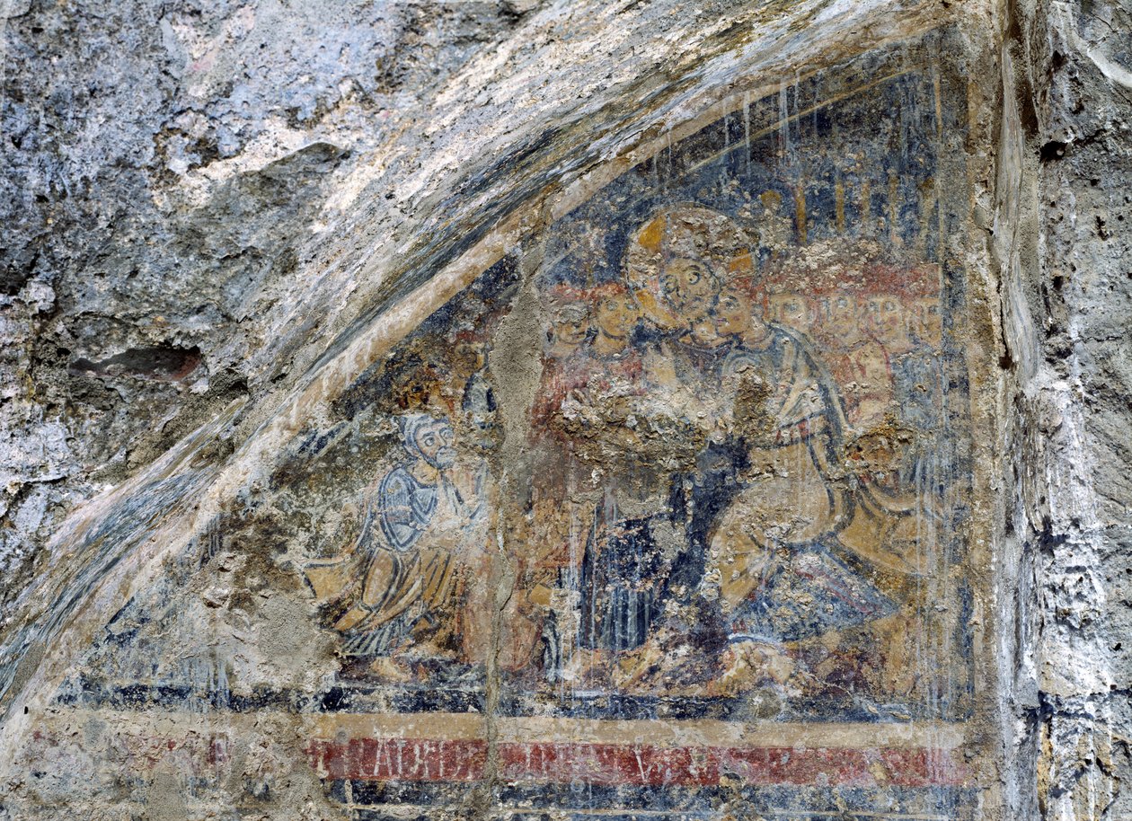 Kus van Judas (fresco) door Unbekannt