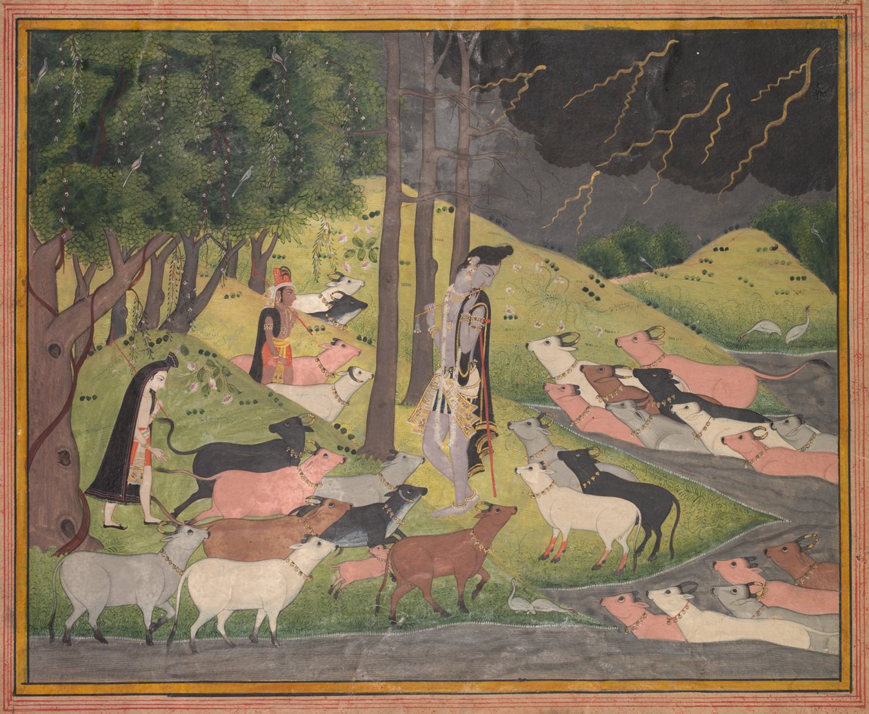 Krishna Roept de Koeien, ca. 1780-1790 door Unbekannt