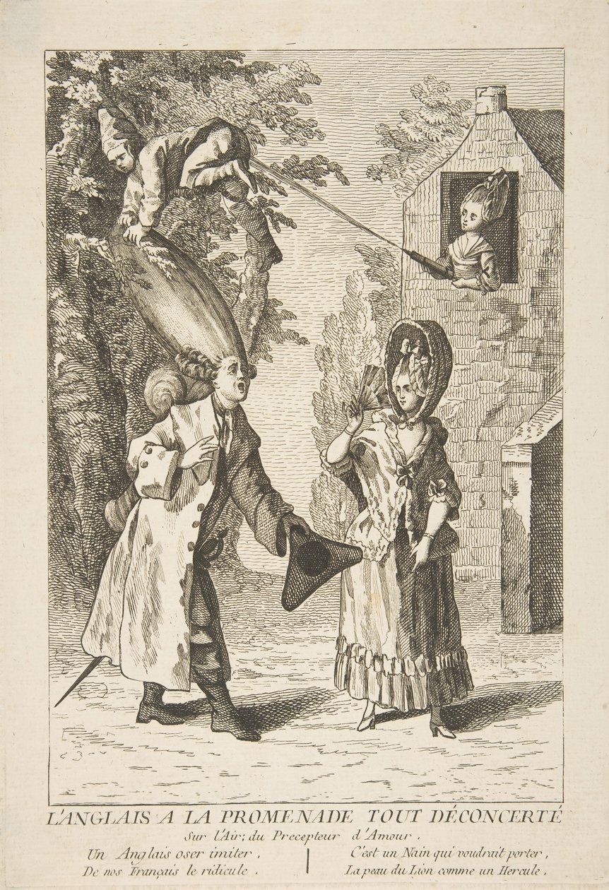 De Engelsman op de wandeling, geheel verward, 1720-75 door Unbekannt