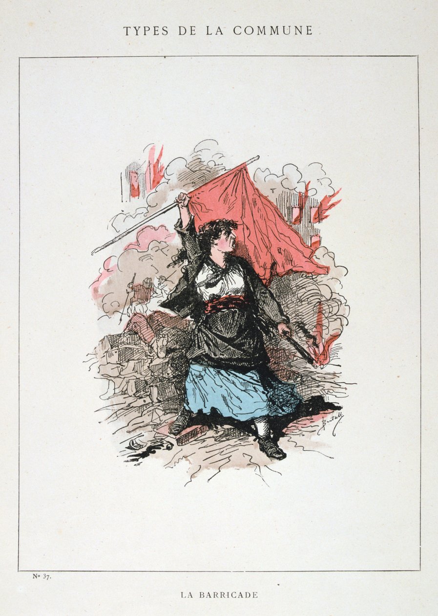 La Barricade, Parijse Commune, 1871 door Unbekannt