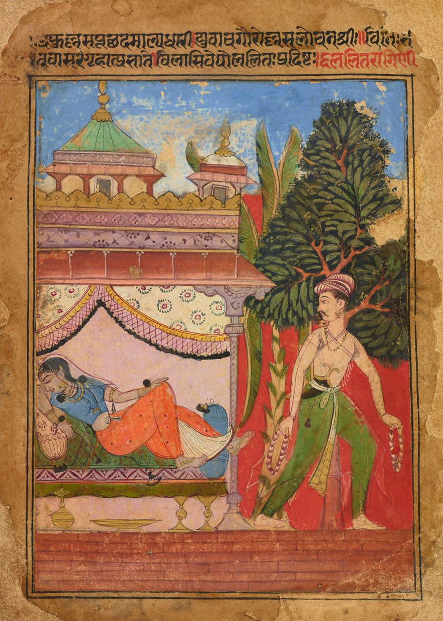 Lalit Ragini, folio uit een Ragamala, ca. 1605-1610 door Unbekannt
