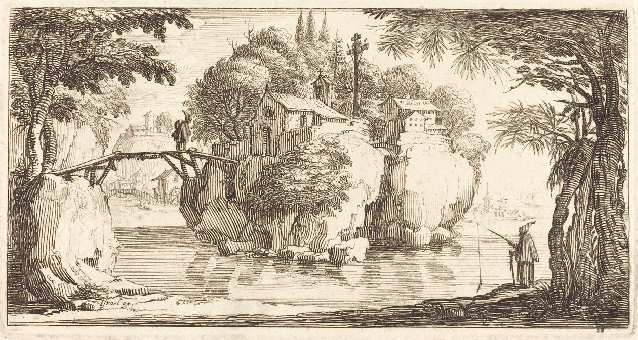 Landschap, in of na 1635 door Unbekannt