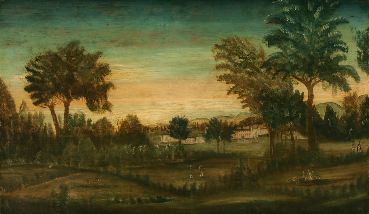 Landschap met Gebouwen, vierde kwart 18e eeuw door Unbekannt