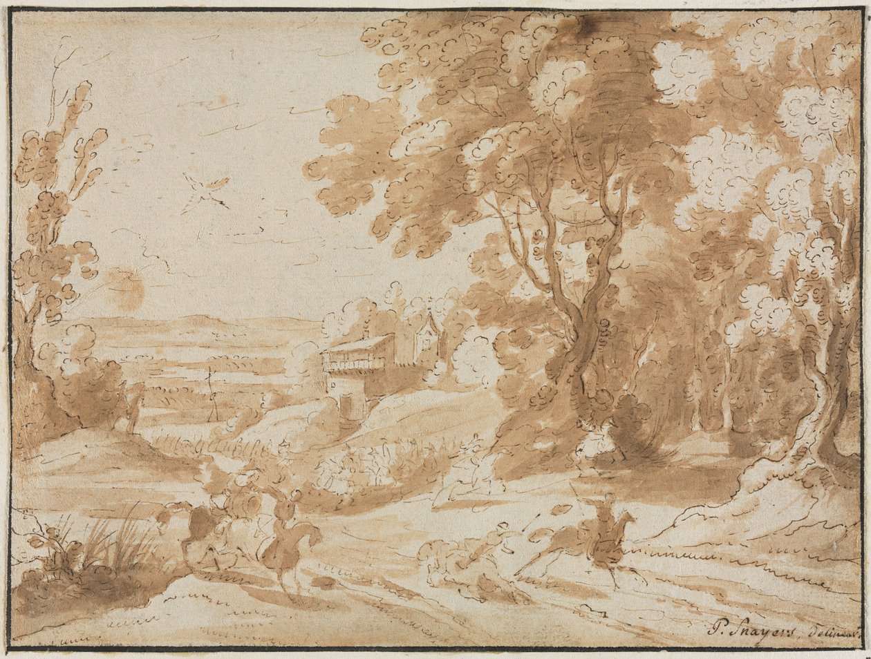 Landschap met Ruiters door Unbekannt