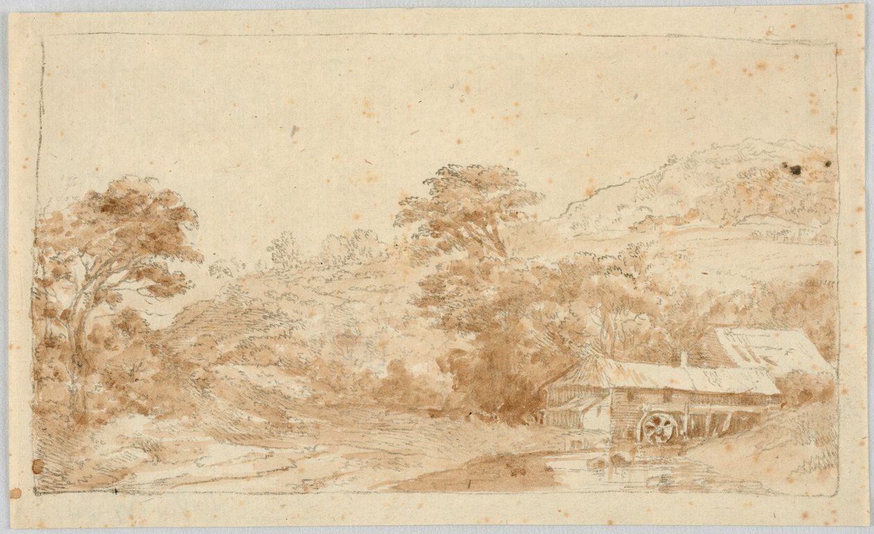 Landschap met watermolen door Unbekannt