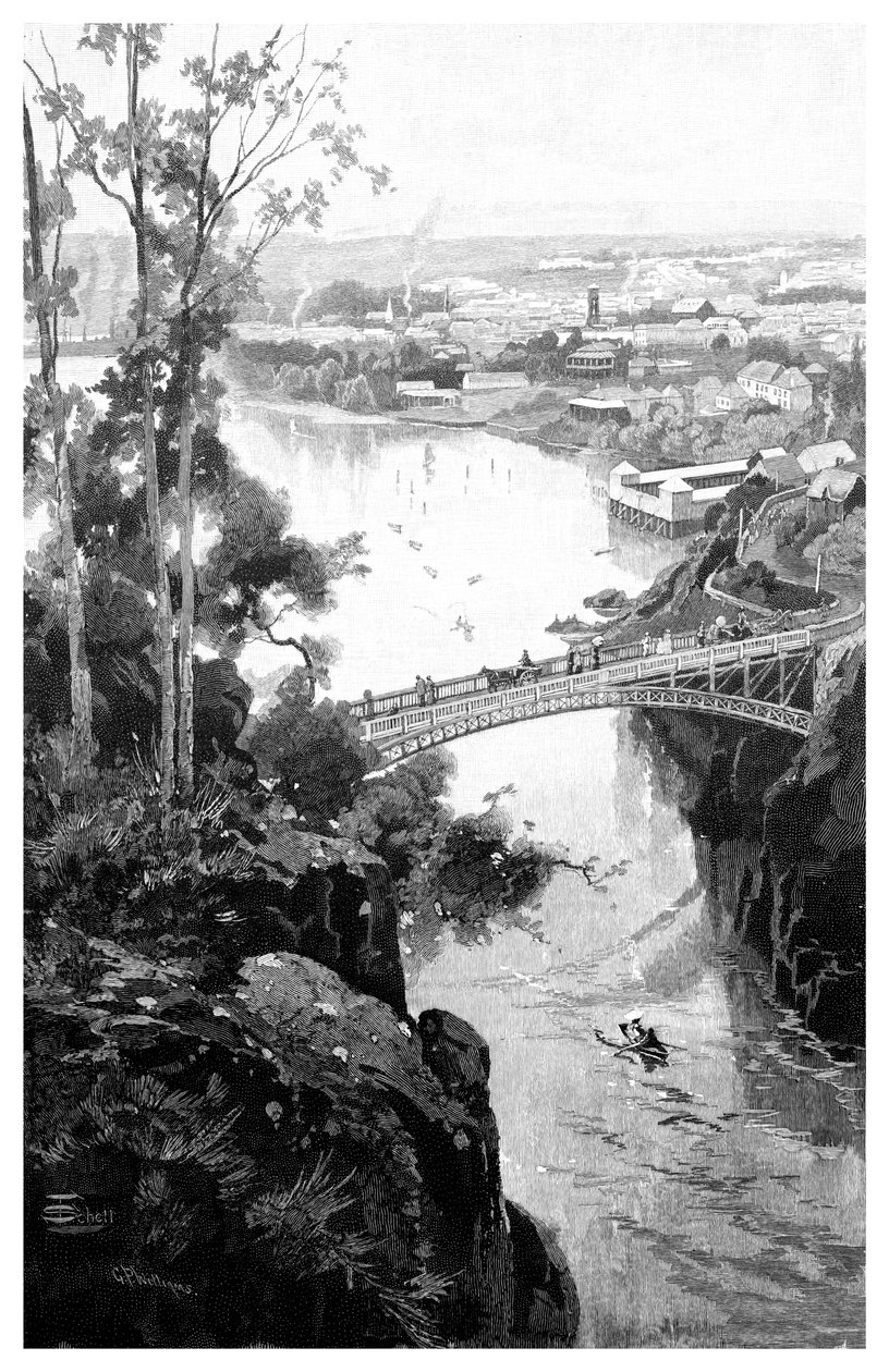Launceston, vanaf Cataract Bridge, Tasmanië, Australië door Unbekannt