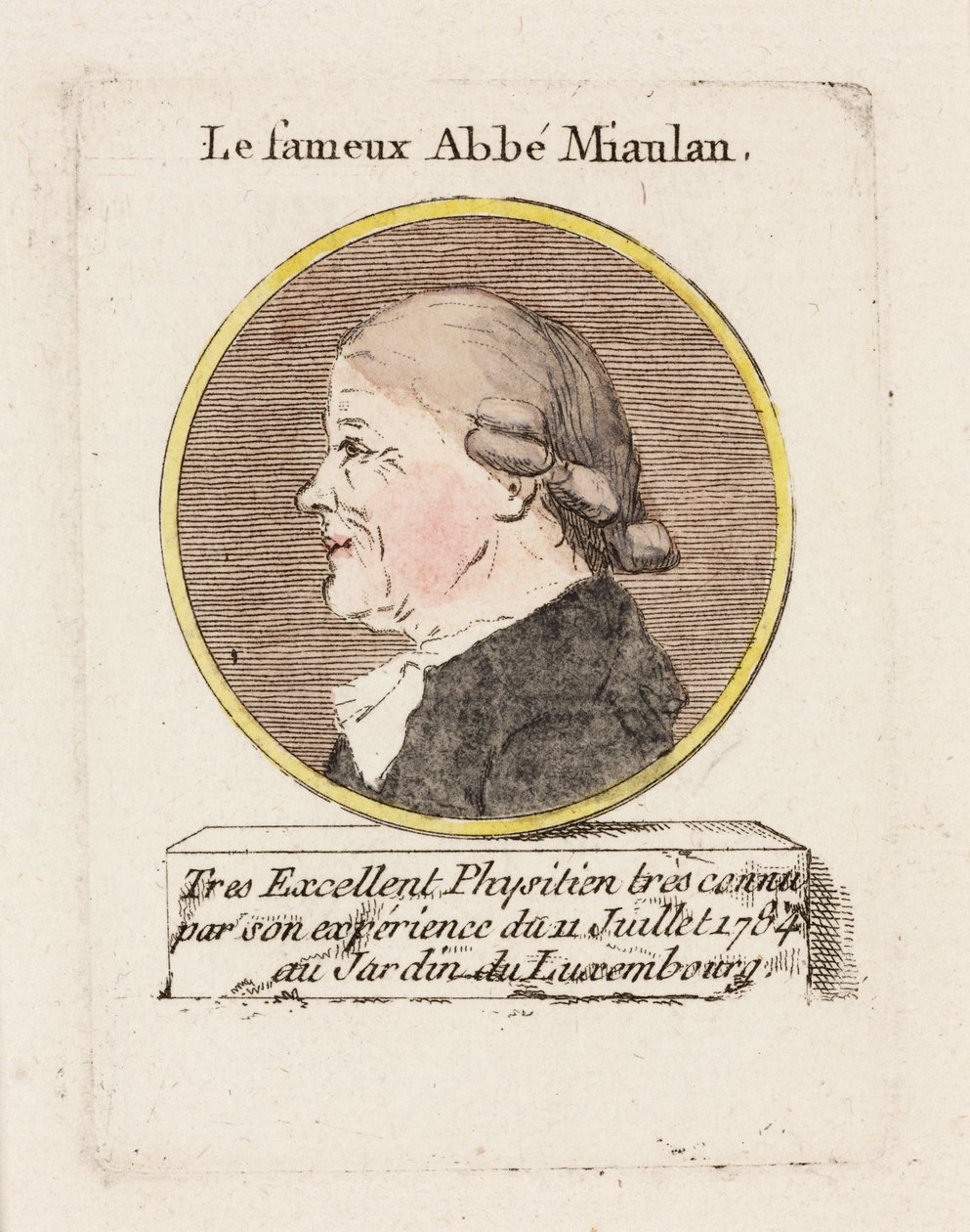 Le fameux Abbe Miaulan, ca. 1784 door Unbekannt