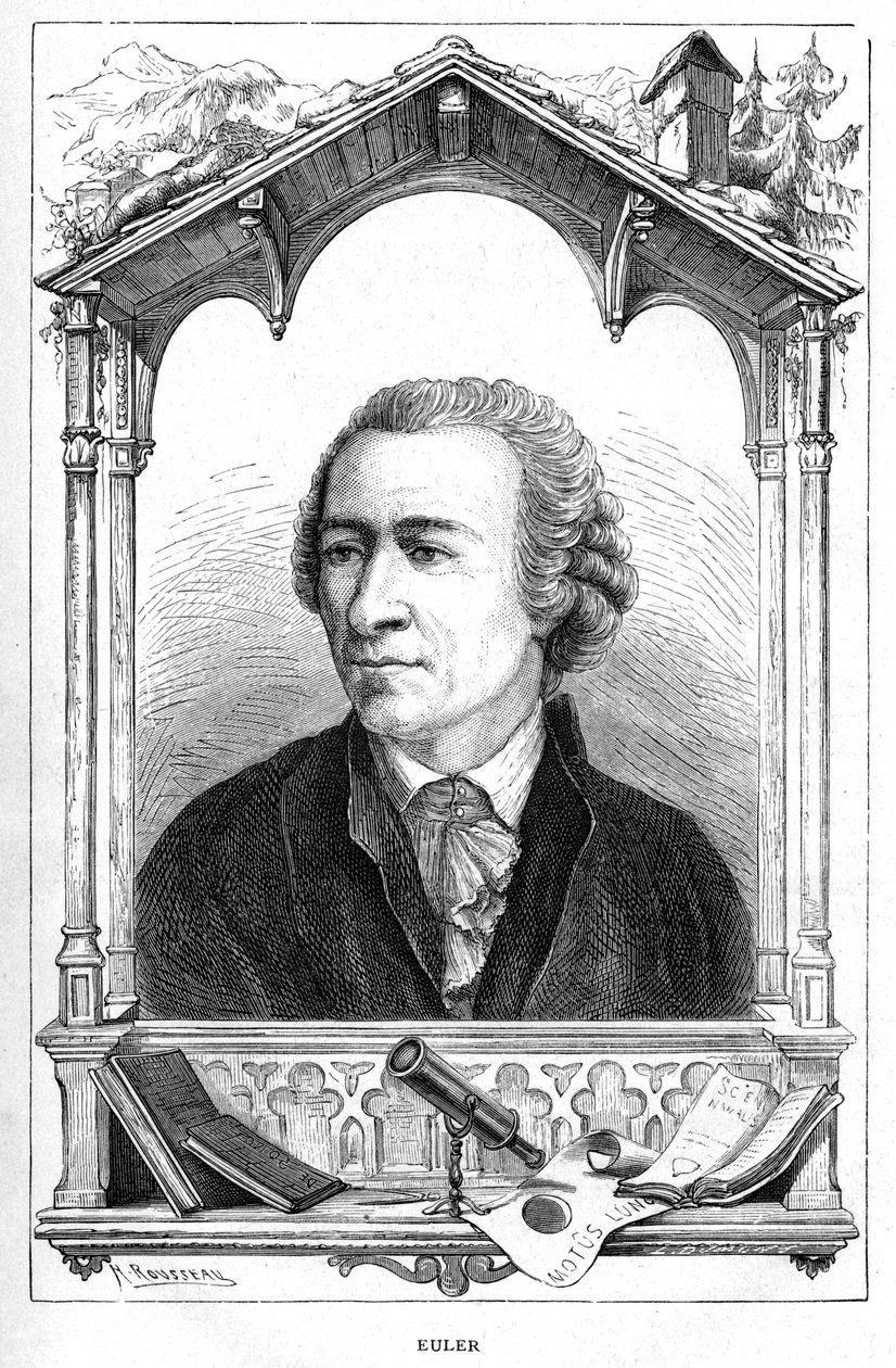 Leonhard Euler 1707-1783, Zwitserse wiskundige, 1874 door Unbekannt