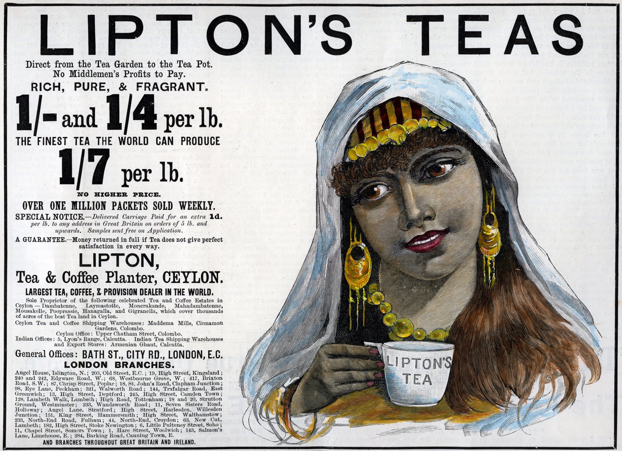 Liptons Thee advertentie, 1893 door Unbekannt