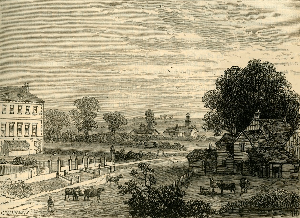 Lisson Green in de Achttiende Eeuw, ca. 1876 door Unbekannt