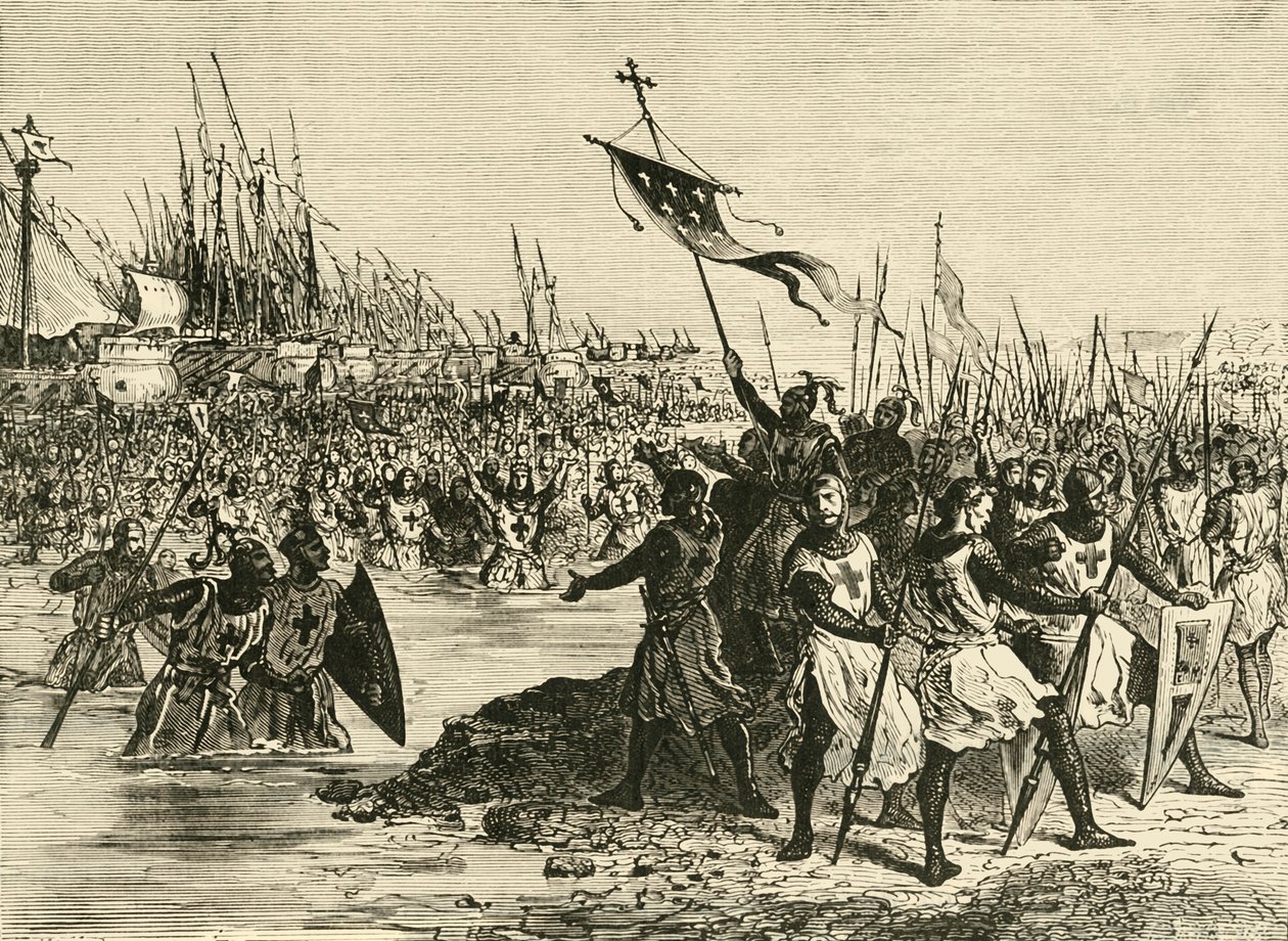 Louis IX. Landen in Egypte, 1249, 1890 door Unbekannt