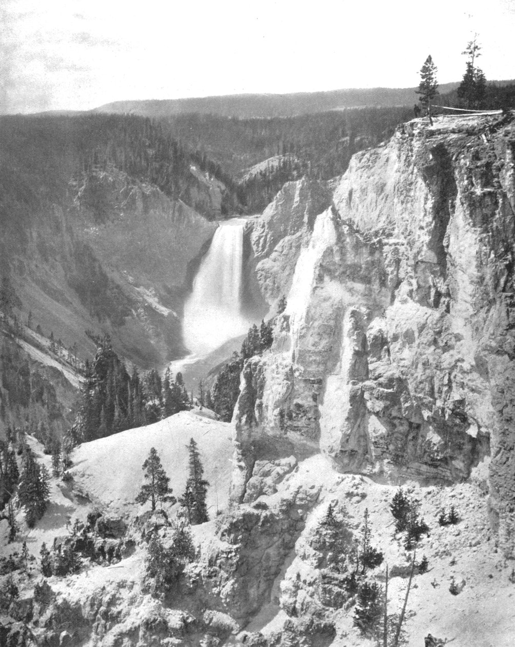 Lower Falls van de Yellowstone, Wyoming, VS, ca. 1900 door Unbekannt
