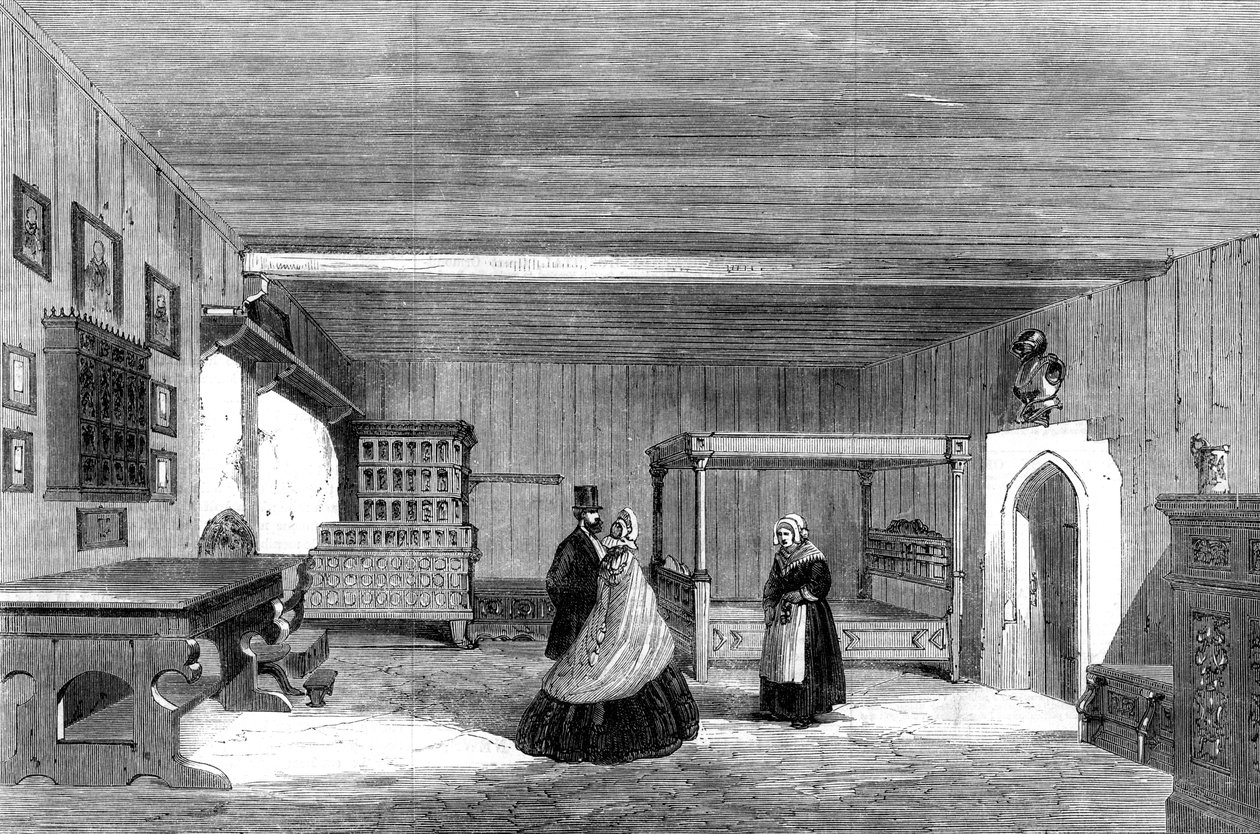 Luthers kamer in Wartburg Castle, Eisenach, Duitsland, 1862 door Unbekannt