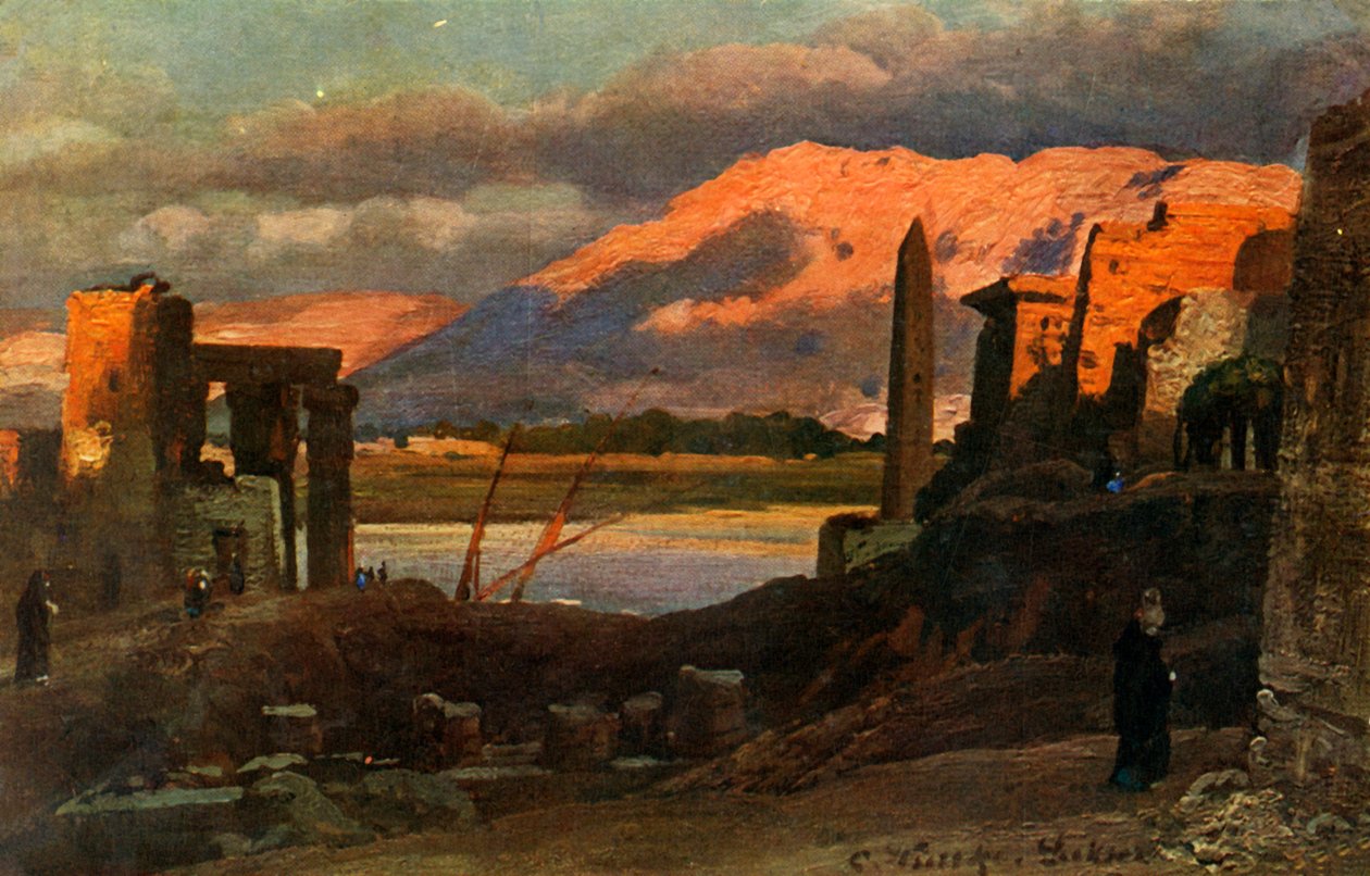 Luxor en de bergen van Thebe, ca. 1918-ca. 1939 door Unbekannt