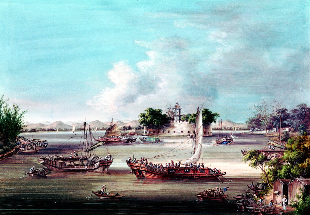 Macao Fort, Canton Rivier, China door Unbekannt