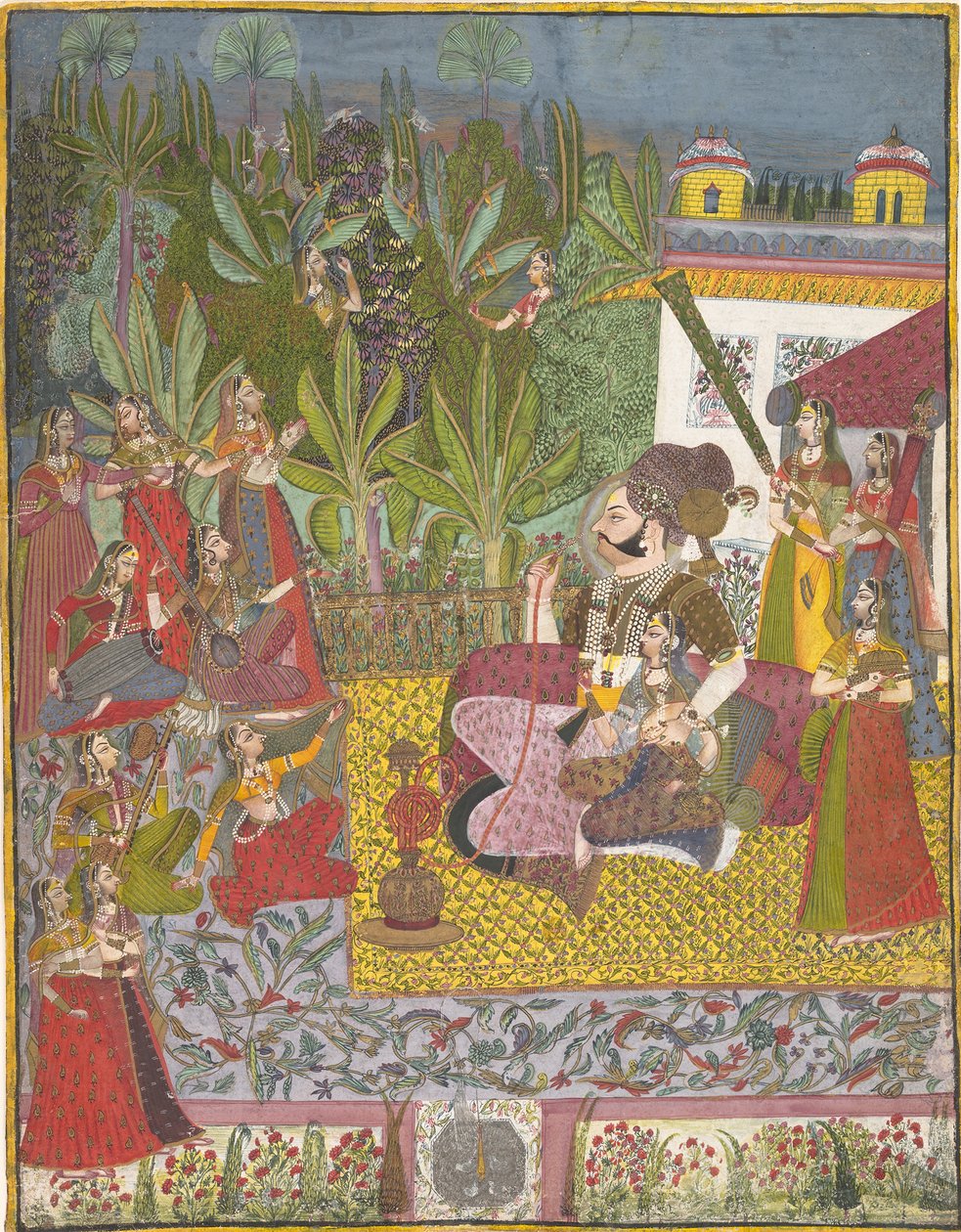 Maharaja Bijay Singh in zijn harem, ca. 1770 door Unbekannt