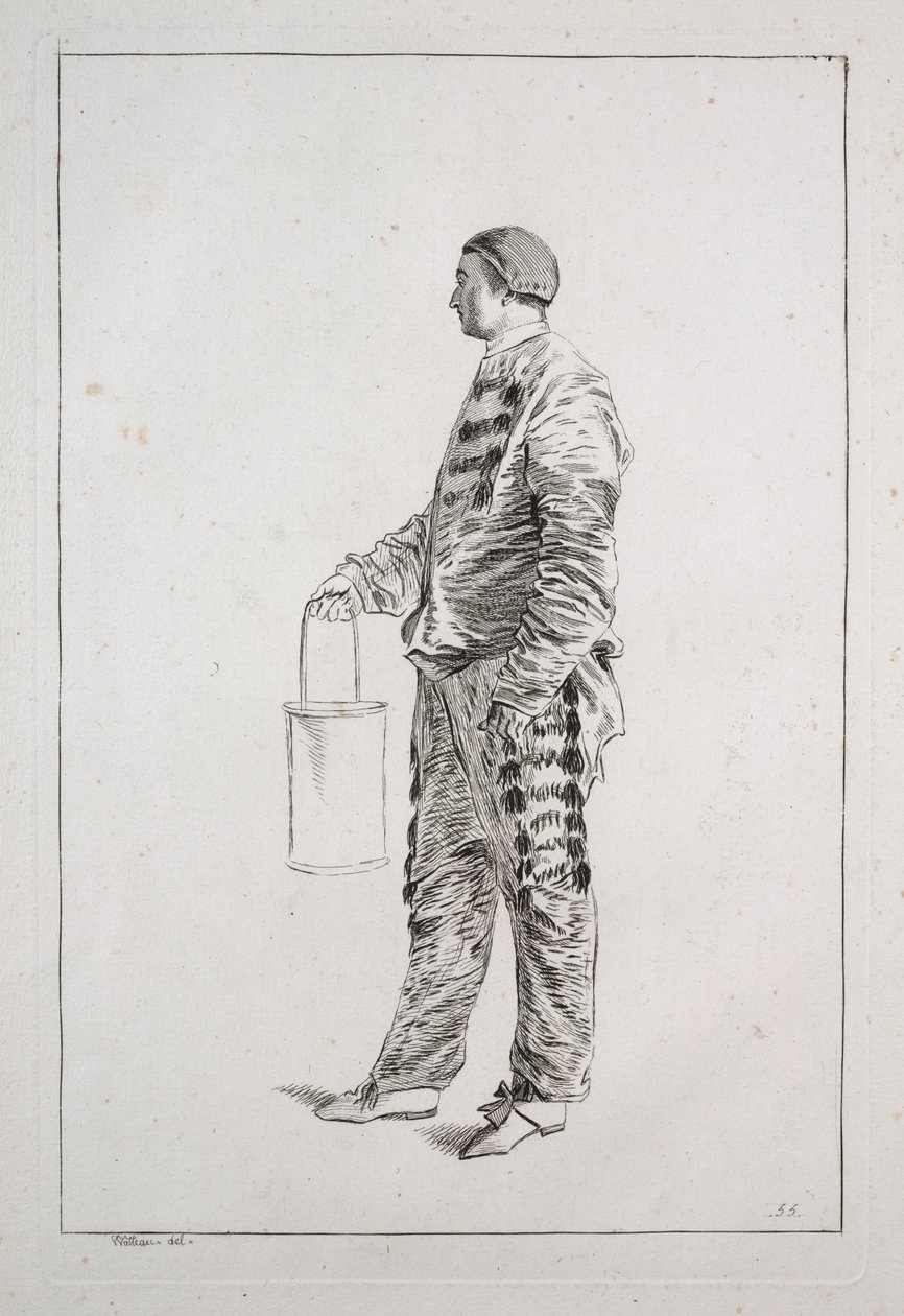 Man staand, 1700s door Unbekannt