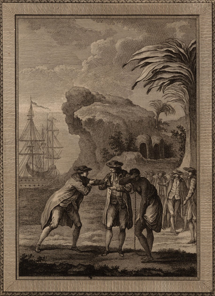Man verkoopt een slavin, 1775 door Unbekannt