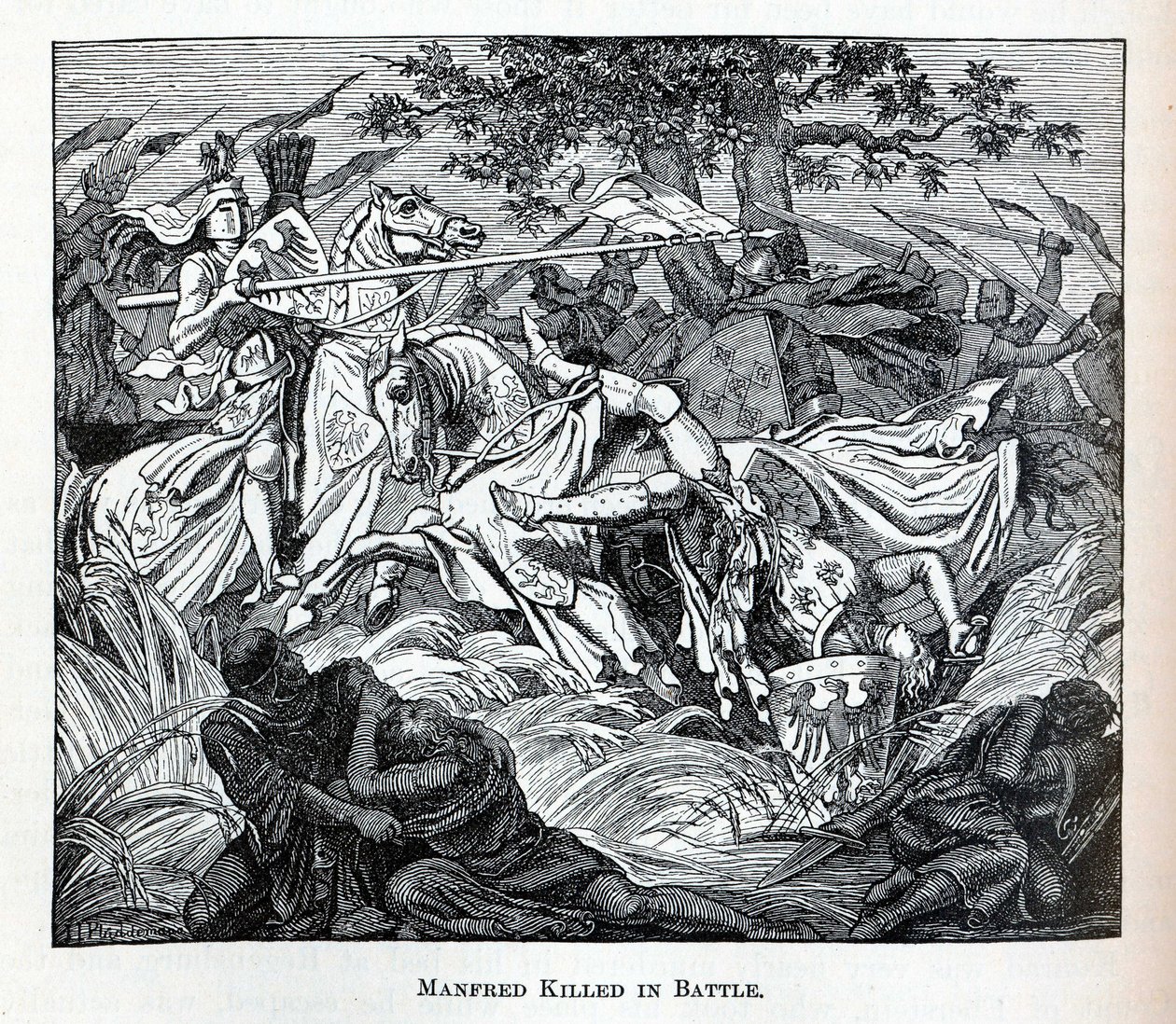 Manfred Gedood in de Slag, 1882 door Unbekannt