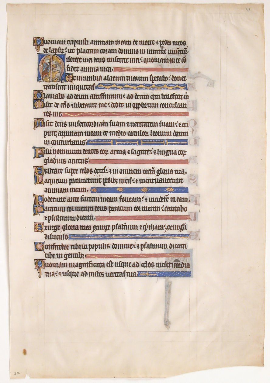 Manuscriptblad uit een Koninklijke Psalter, 13e eeuw door Unbekannt