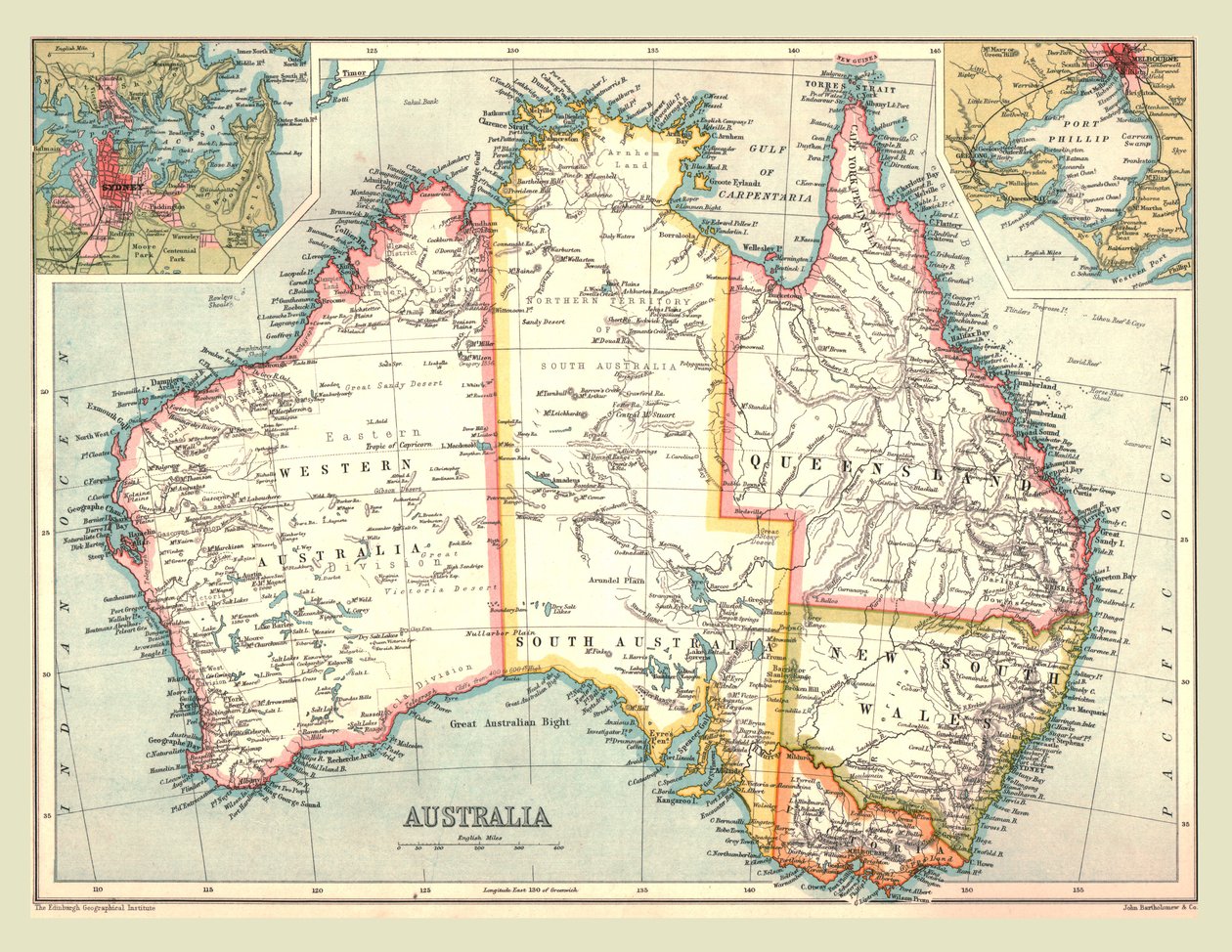 Kaart van Australië door Unbekannt