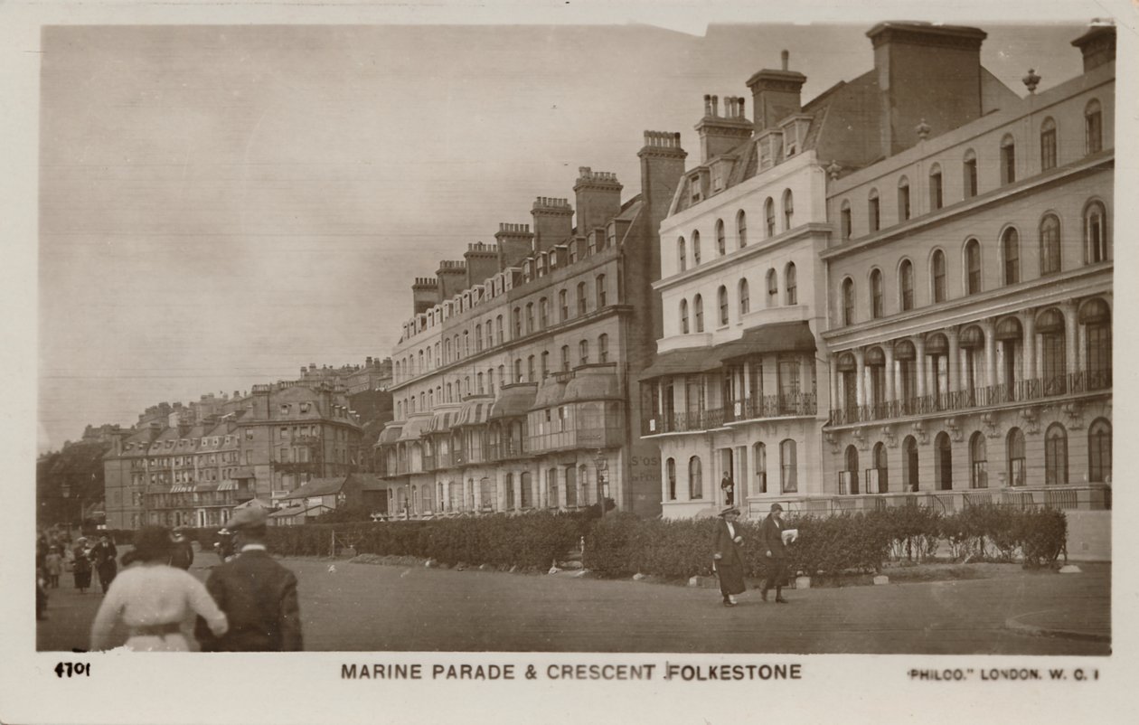 Marine Parade & Crescent Folkestone, eind 19e-begin 20e eeuw door Unbekannt