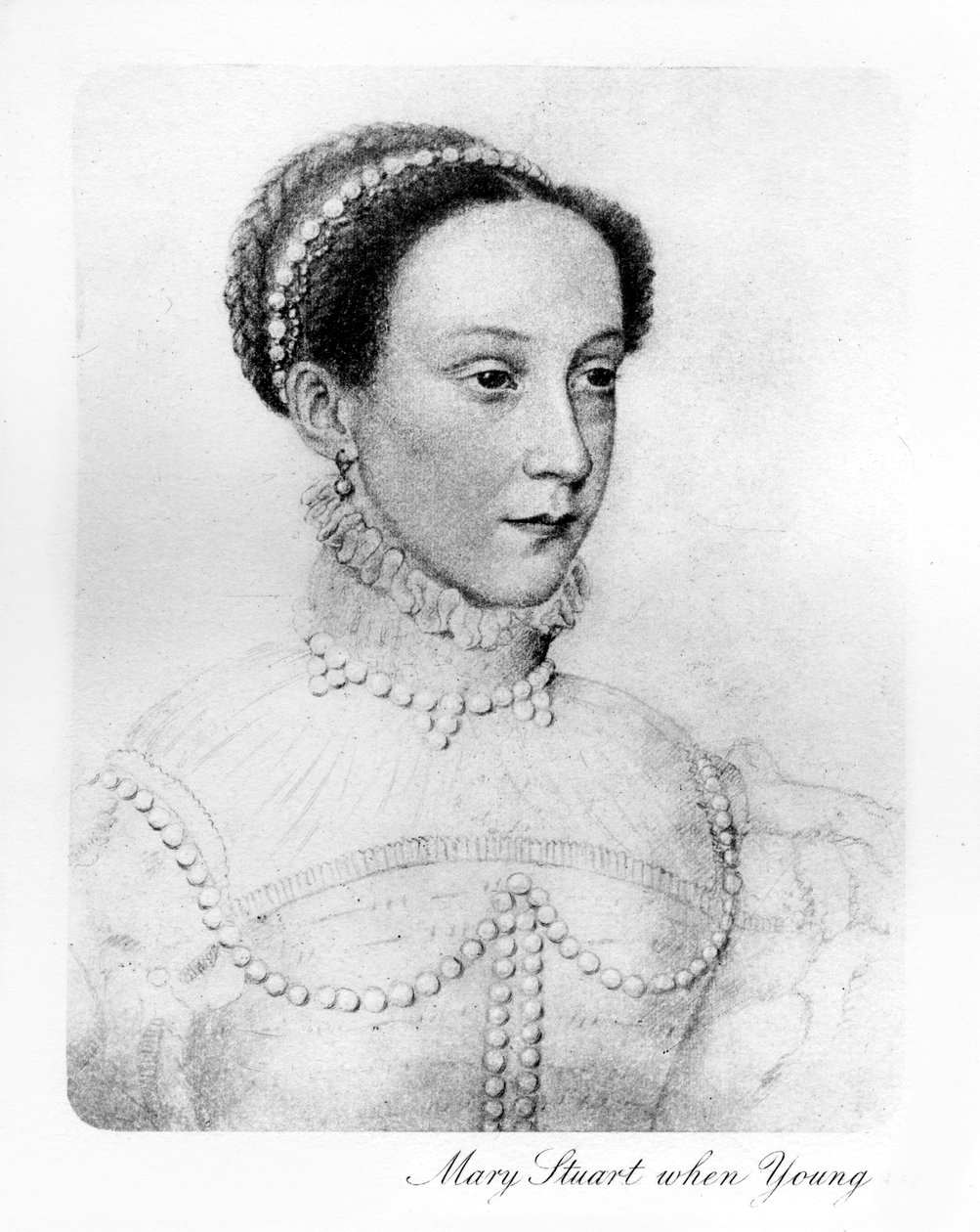 Mary Stuart als jong meisje door Unbekannt