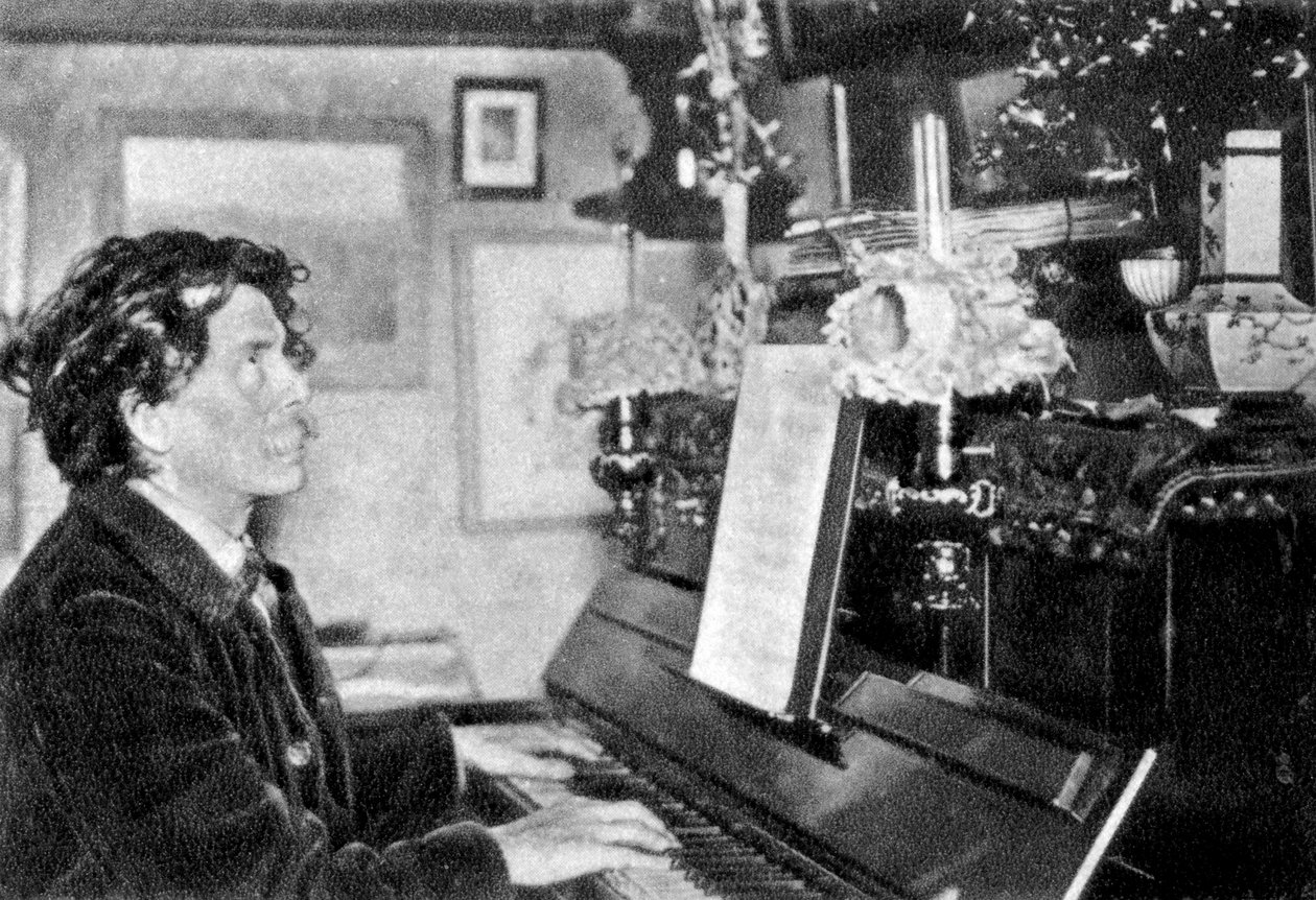 Maurice Rollinat, Franse dichter, speelt piano door Unbekannt