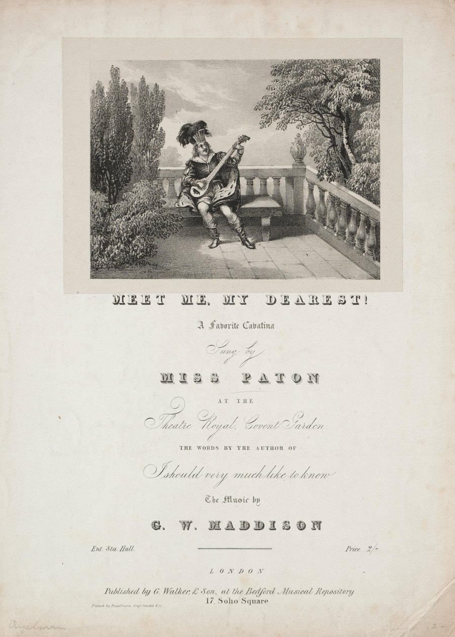 Ontmoet me, mijn liefste!, 1800s door Unbekannt