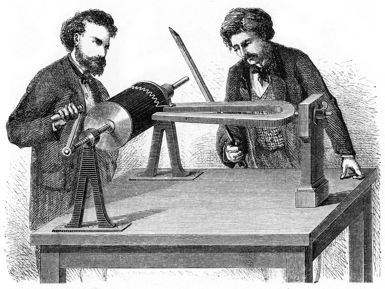 Midden-19e eeuwse Phonautograaf, 1872 door Unbekannt