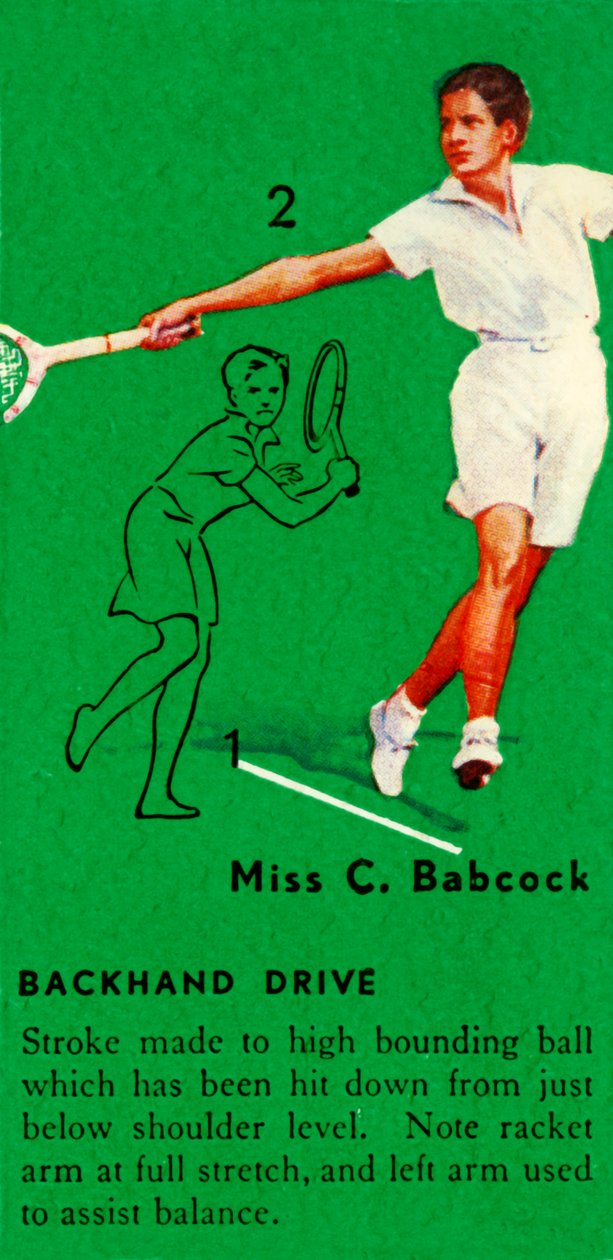 Miss C. Babcock - Backhand Drive, ca. 1935 door Unbekannt
