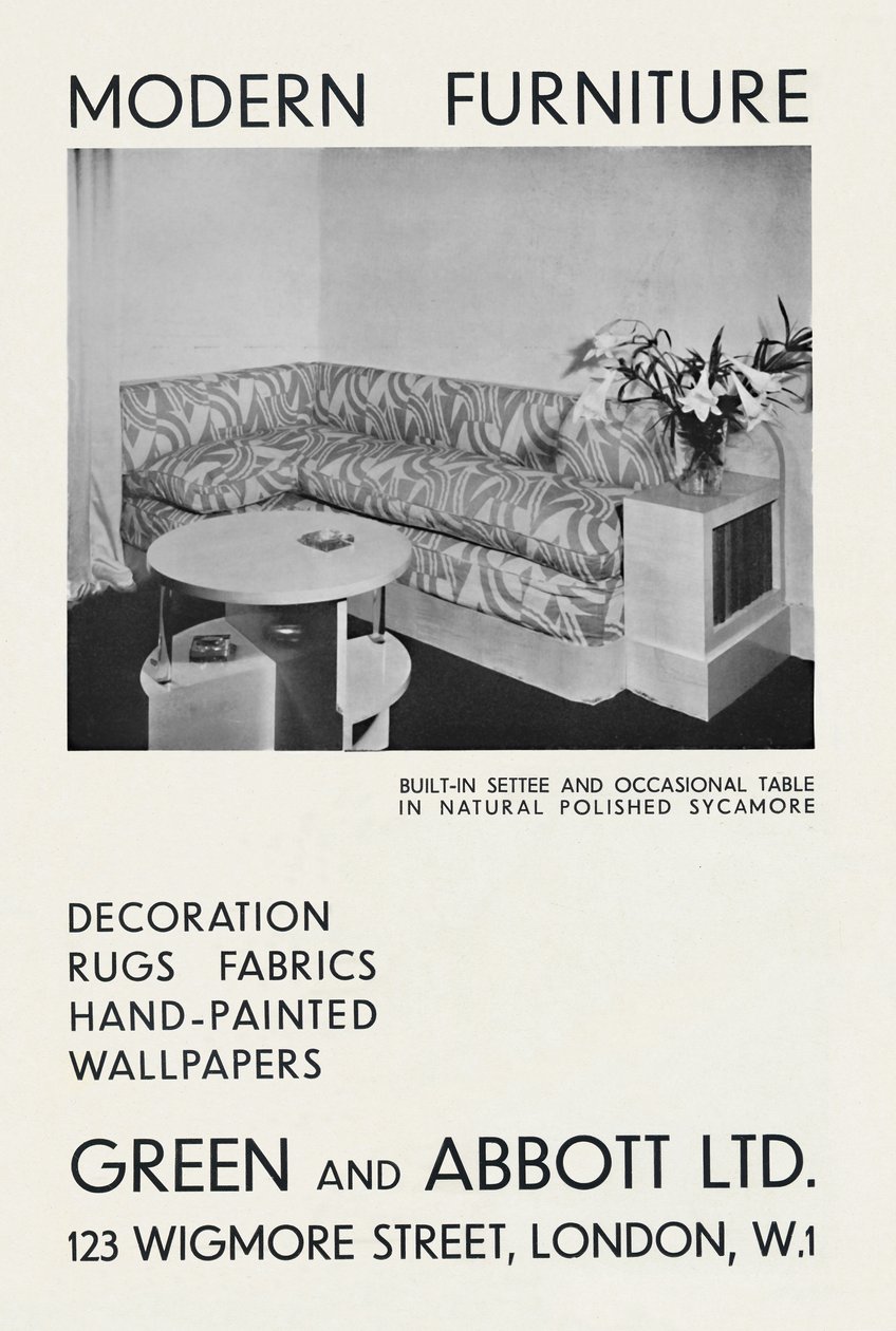 Moderne meubels - Green and Abbott Ltd., 1933 door Unbekannt