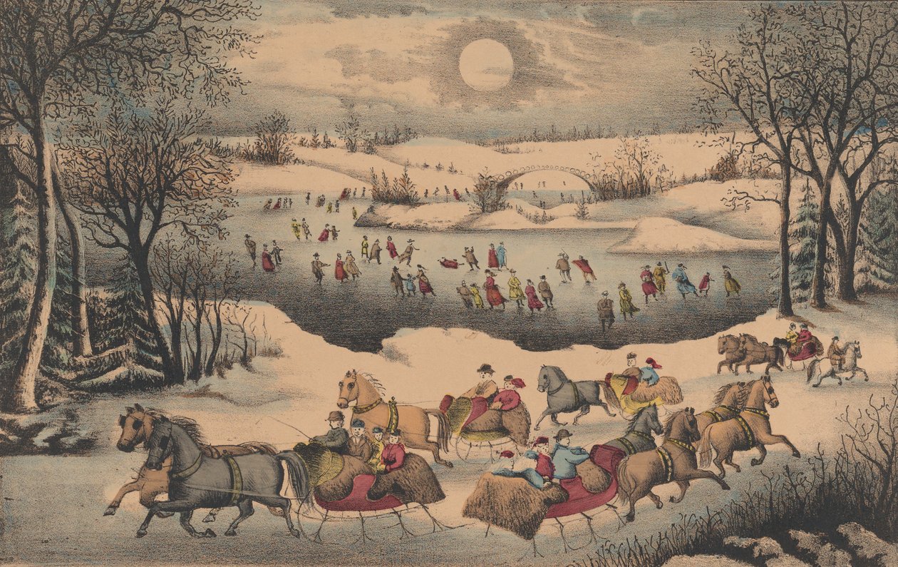 Maanlicht in Central Park, ca. 1871-75 door Unbekannt