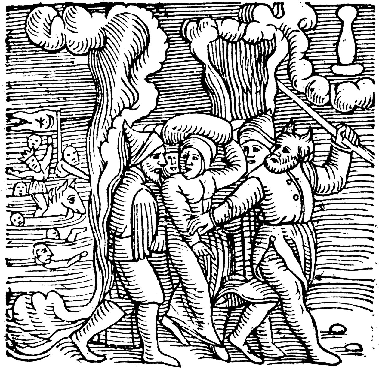 Mozes bevrijdt de Israëlieten uit Egypte, 1557 door Unbekannt