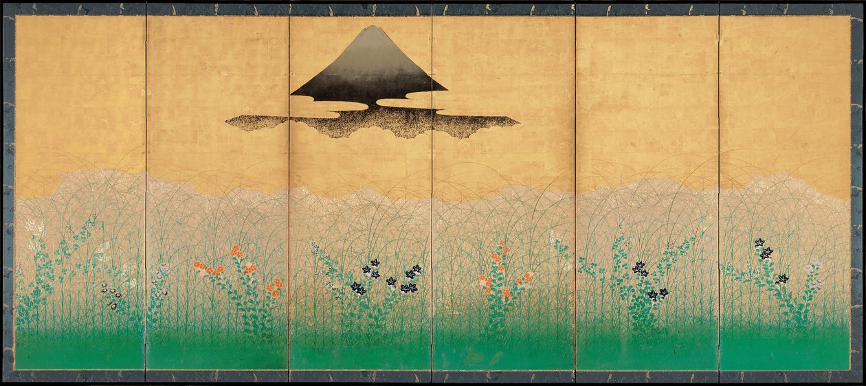 Mount Fuji en de maan, ca. 1760 door Unbekannt