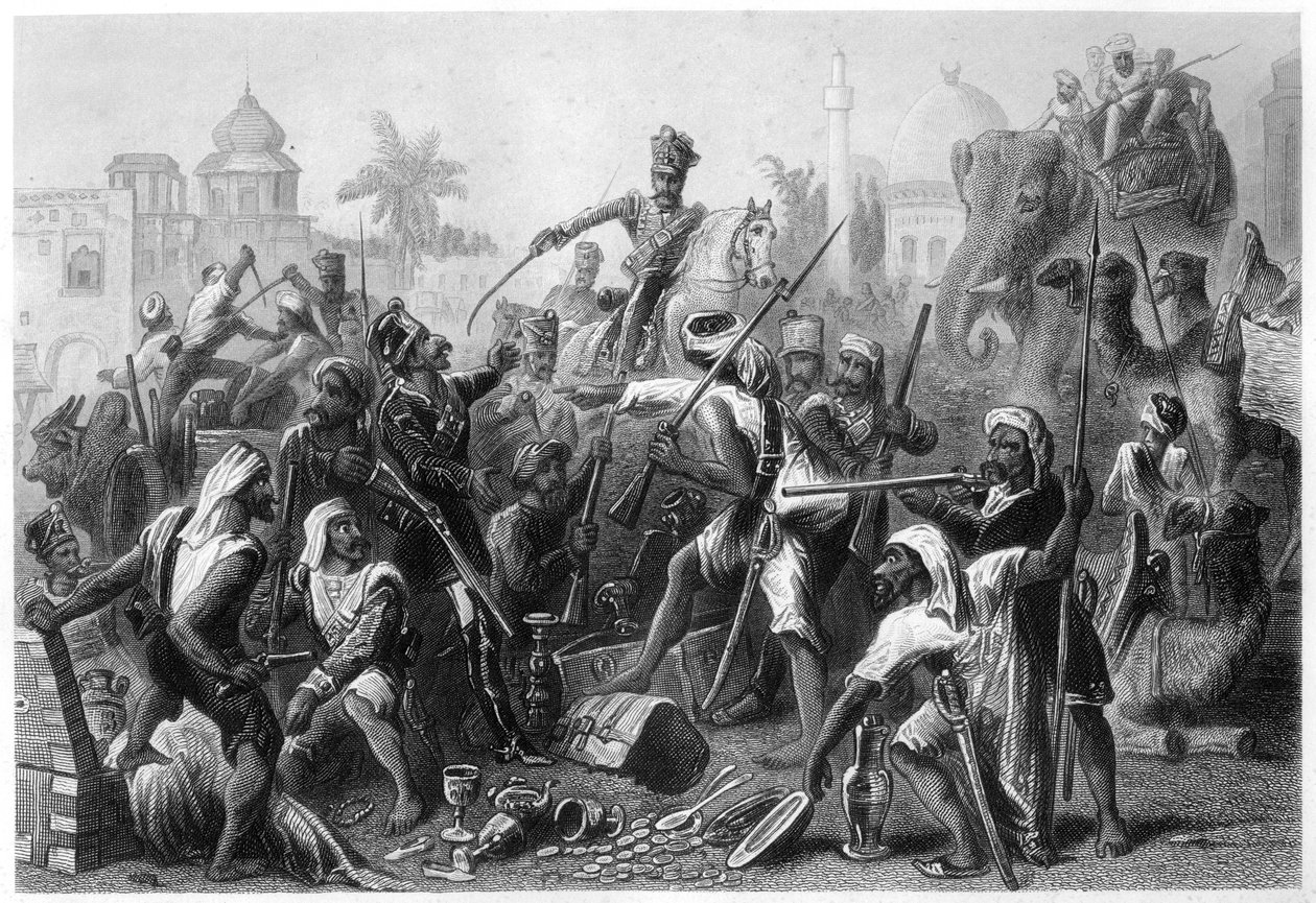 Opstandige Sepoys die buit verdelen, 1857, ca. 1860 door Unbekannt