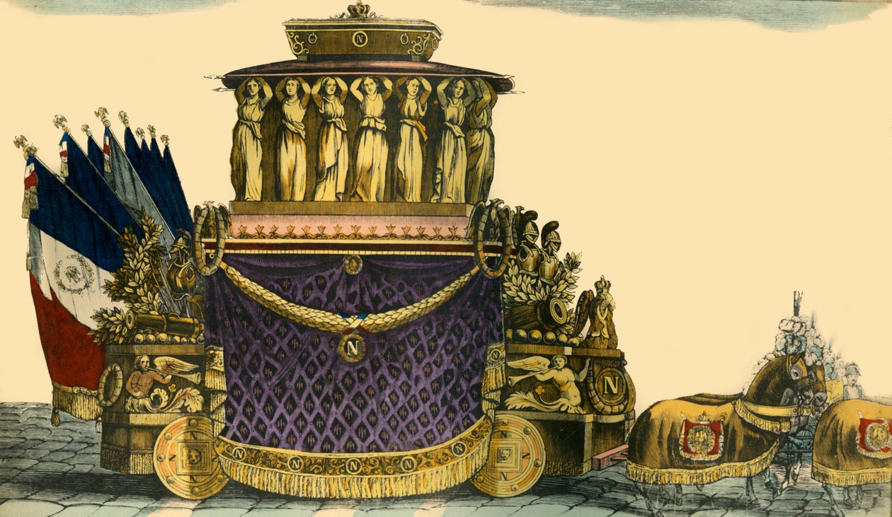 Napoleons begrafeniswagen, 1840, 1921 door Unbekannt