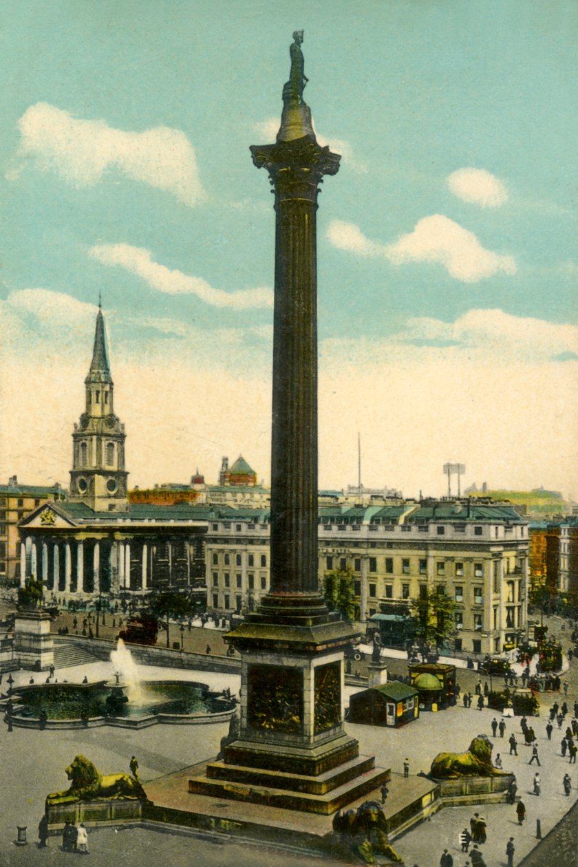 Nelsons Kolom en Trafalgar Square, Londen door Unbekannt