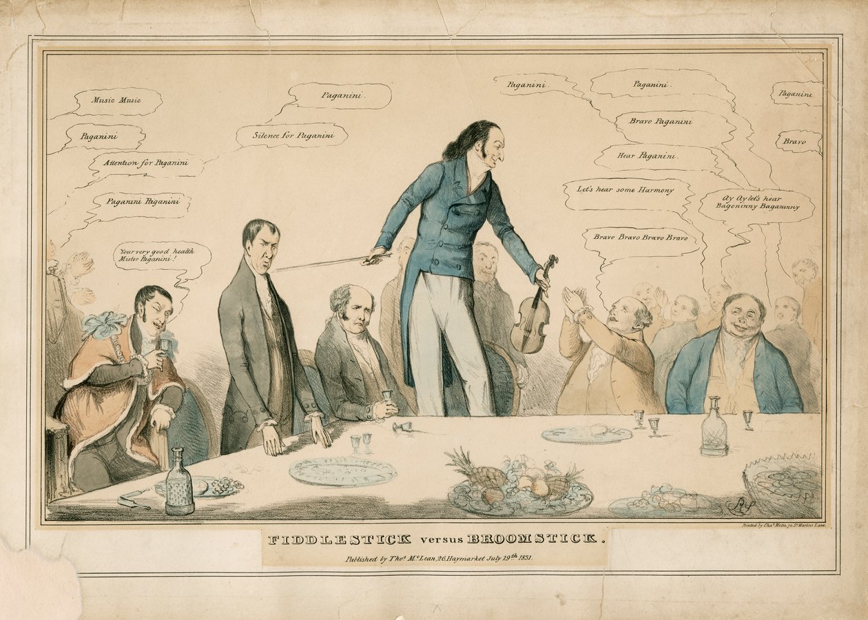 Niccolo Paganini - karikatuur door Unbekannt
