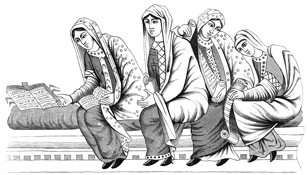 Adellijke vrouwen, 9e eeuw 1849 door Unbekannt