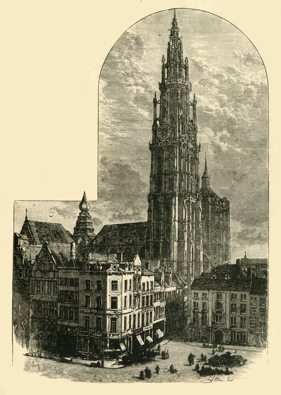 Notre Dame, Antwerpen, 1890 door Unbekannt