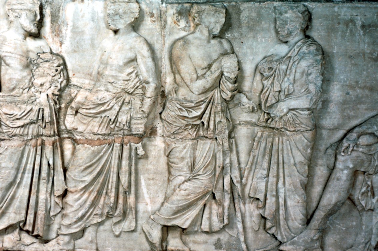 Ambtenaren, fries van het Parthenon, 438-432 v.Chr. door Unbekannt