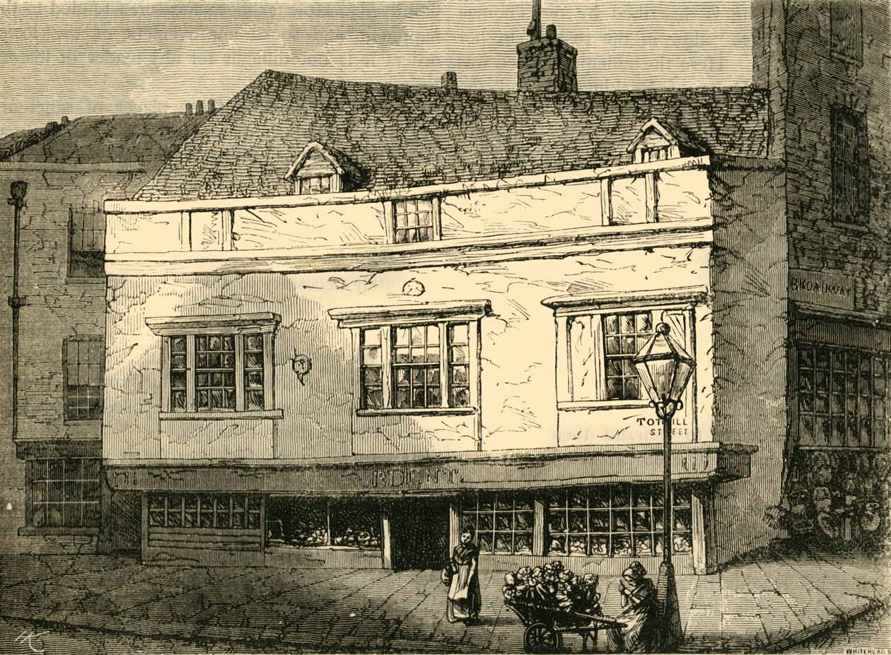 Oude huizen in Tothill Street, Westminster, 1881 door Unbekannt