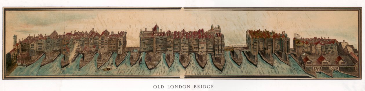 Oude London Bridge, ca. 1600, 1893 door Unbekannt