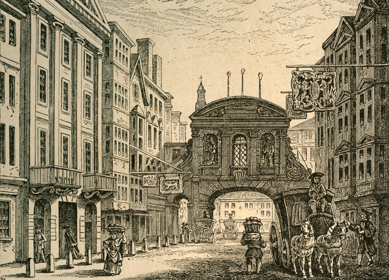 Oude Temple Bar en de Devil Tavern door Unbekannt
