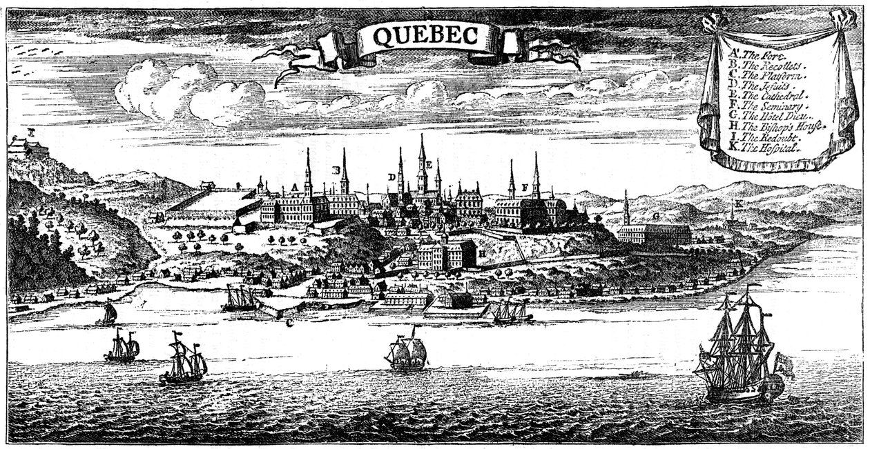 Oud uitzicht op Quebec door Unbekannt