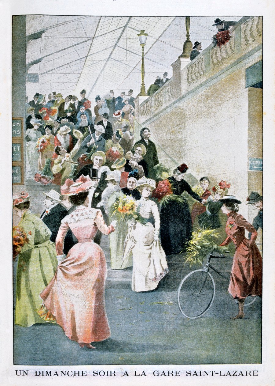 Een zondagavond op het Saint Lazare Station, 1901 door Unbekannt