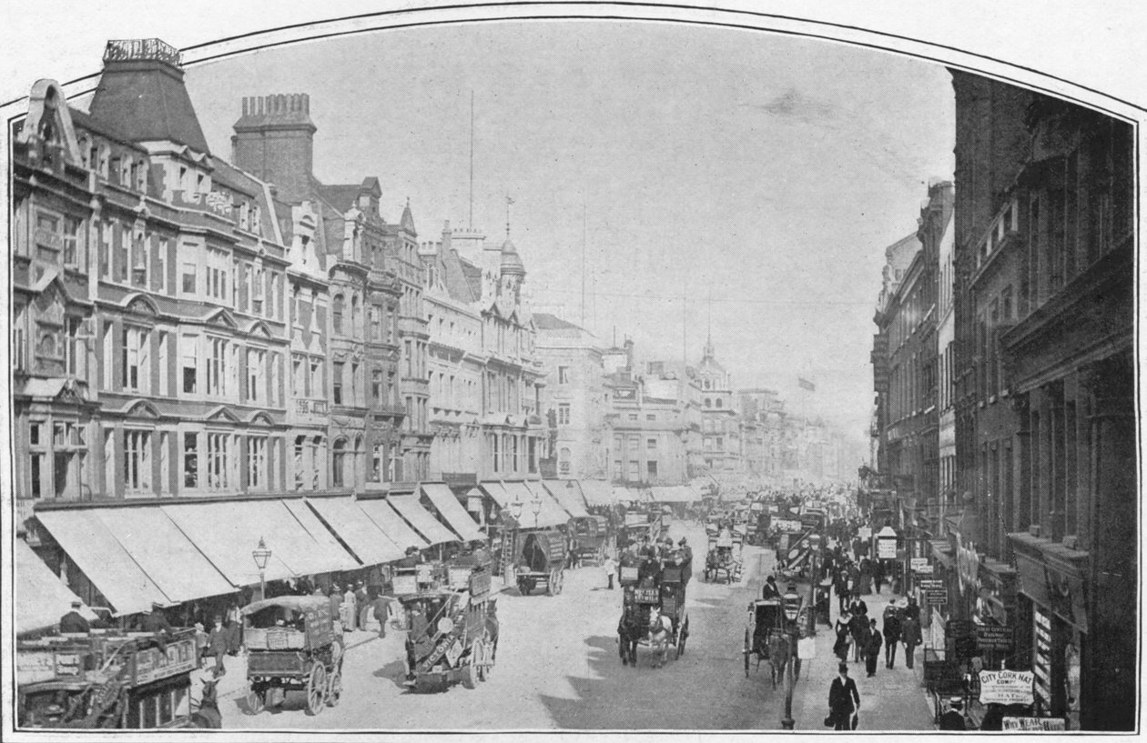 Oxford Street, Londen, ca. 1900 door Unbekannt
